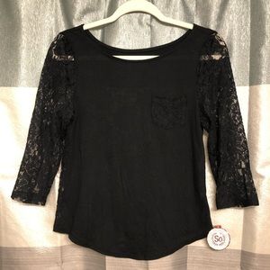 Black lace (see through back) top